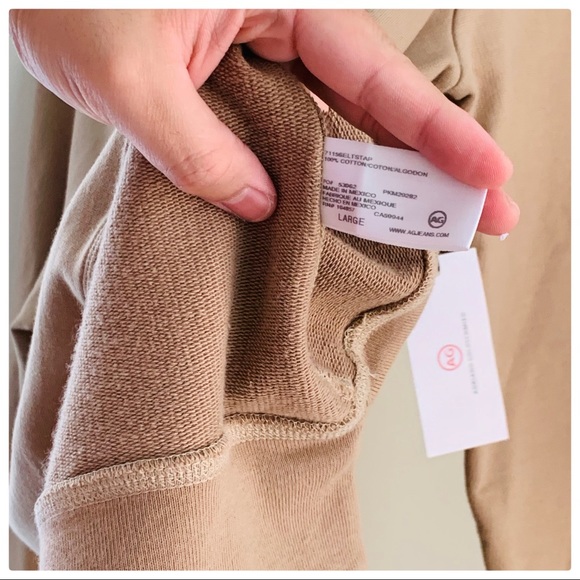 ⭐SALE🎉 AG ADRIANO GOLDSCHMIED Beige Colored Luxury Style Crewneck Pullover - Picture 4 of 5